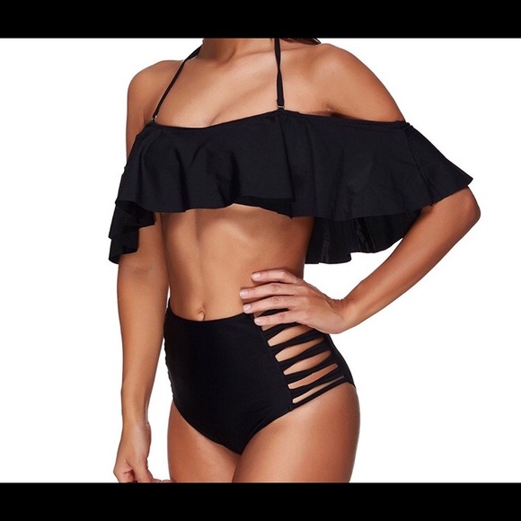 NWT High Waisted Off the shoulder bandeau bikini - Picture 5 of 8